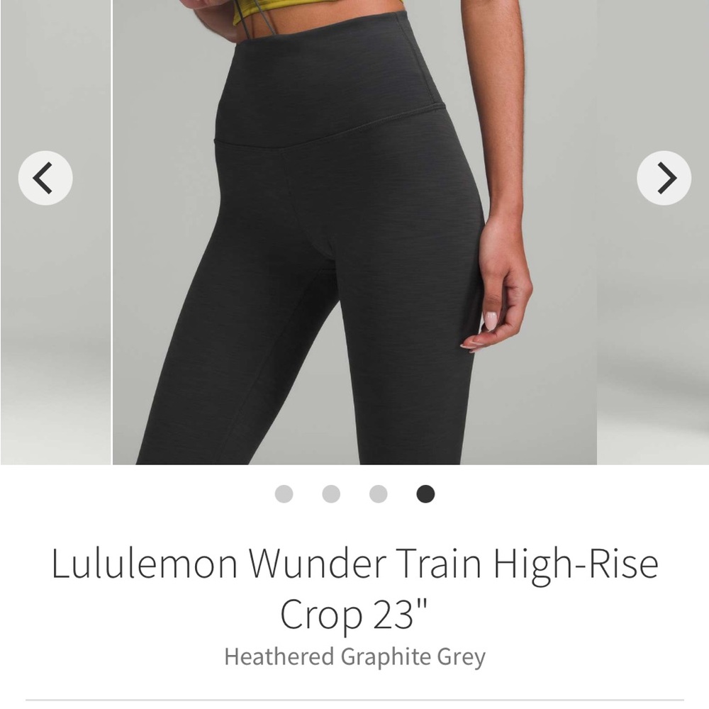 lululemon athletica Wunder Train High-Rise Crop - Graphite Grey size 4